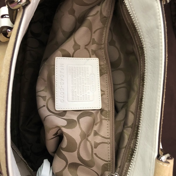 Coach cream suede bag with white leather trim.$50.00 - Picture 4 of 6